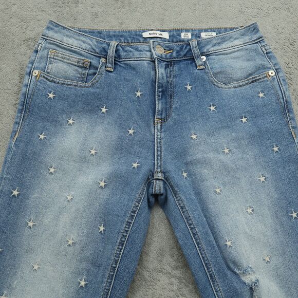 Miss Me Jeans Women's Size 28 Blue Mid-Rise Ankle Skinny 27" Inseam Distressed - Picture 13 of 16